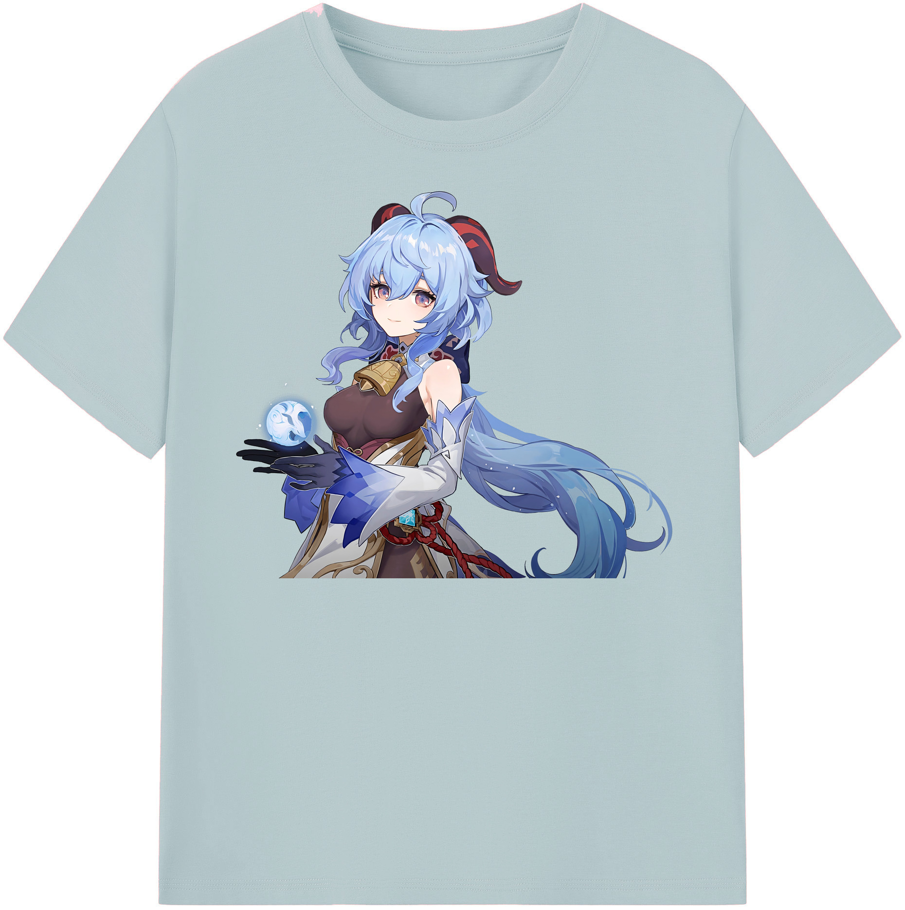 げんし神 甘雨 かんう genshin Ganyu 綿100％半袖Tシャツ（フロントプリント）